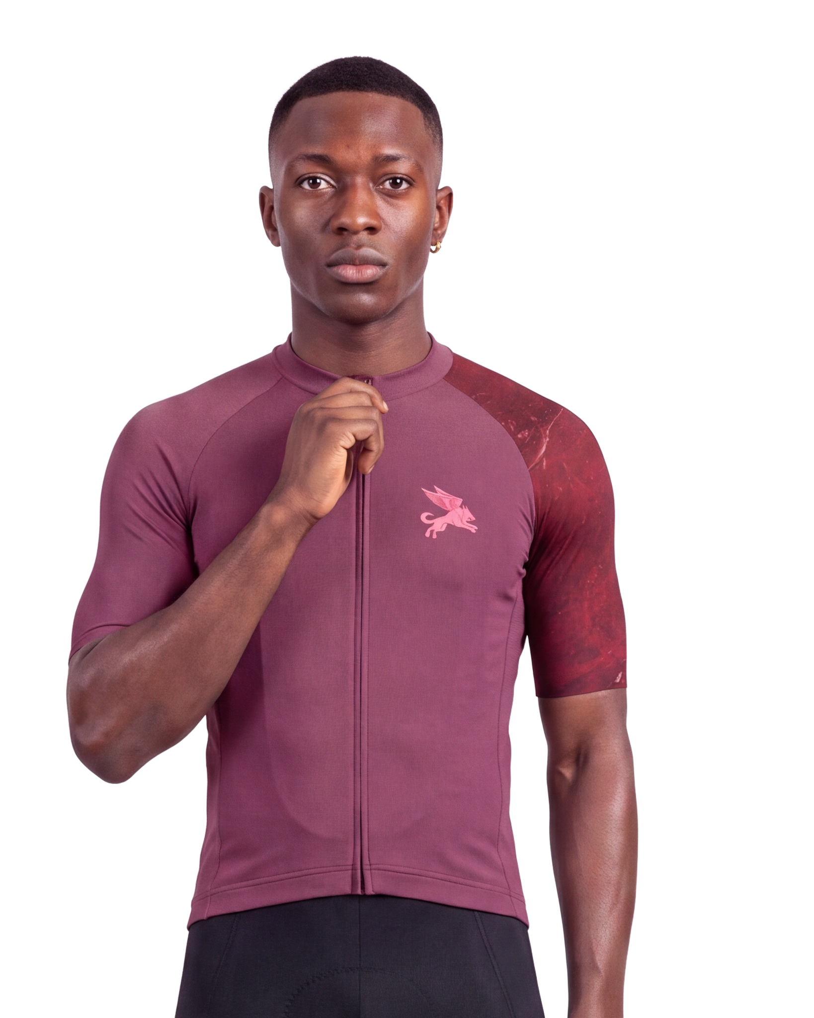 Ruby Marble MEN'S PRO JERSEY ISD - front, on model