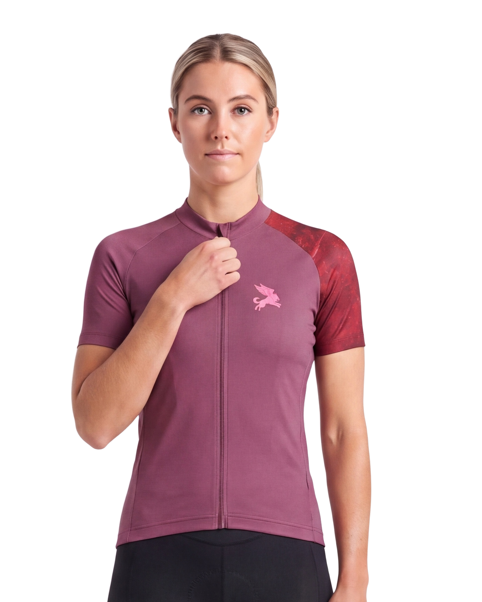 Ruby Marble WOMEN'S PRO JERSEY ISD - front, on model
