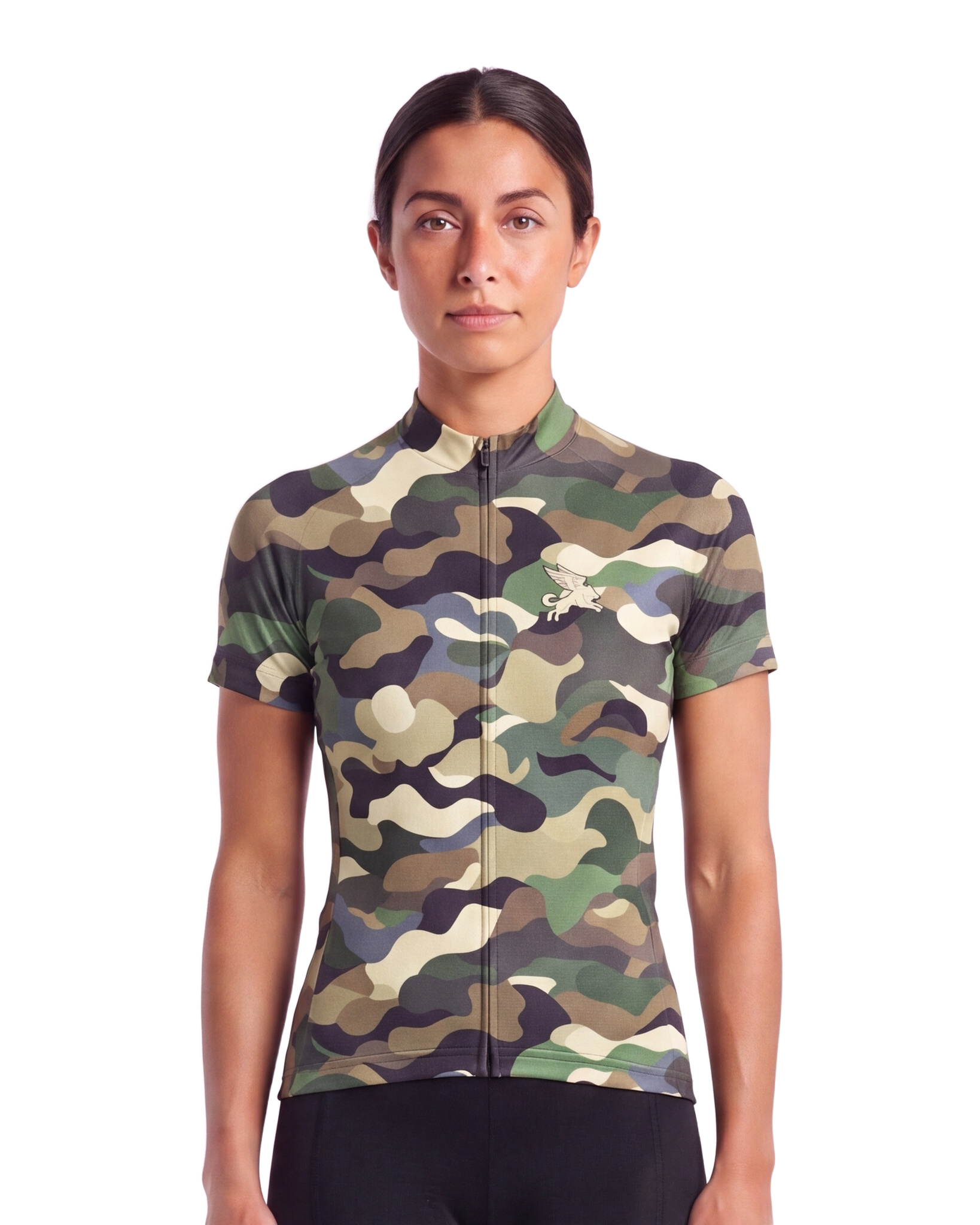 Swamp CAMO WOMEN'S PRO JERSEY ISD - front, on model