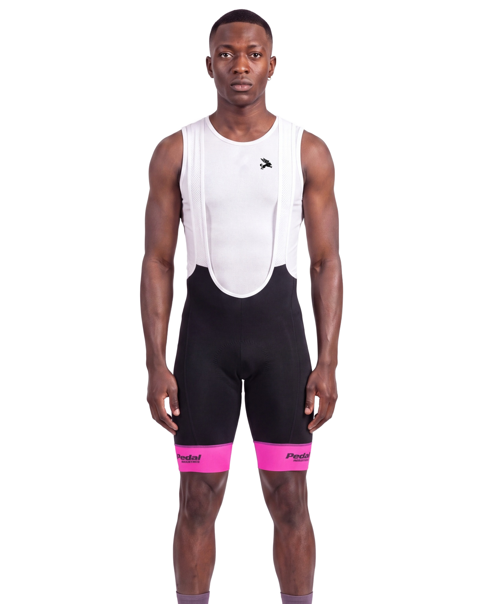TOUR Men's PRO BIB 2.0 PINK ISD - front, on model