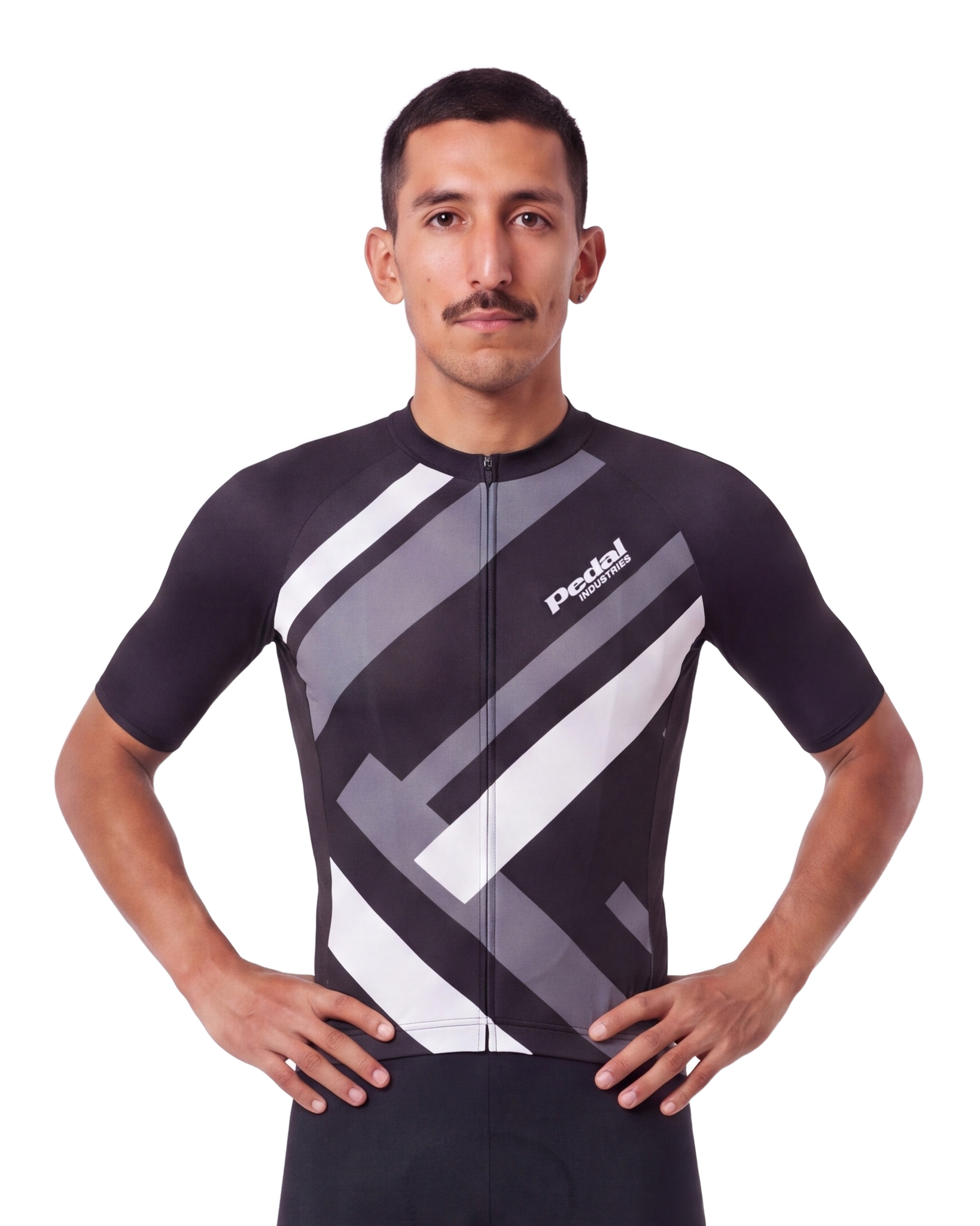 White Primary Colors MEN'S PRO JERSEY ISD - front, on model