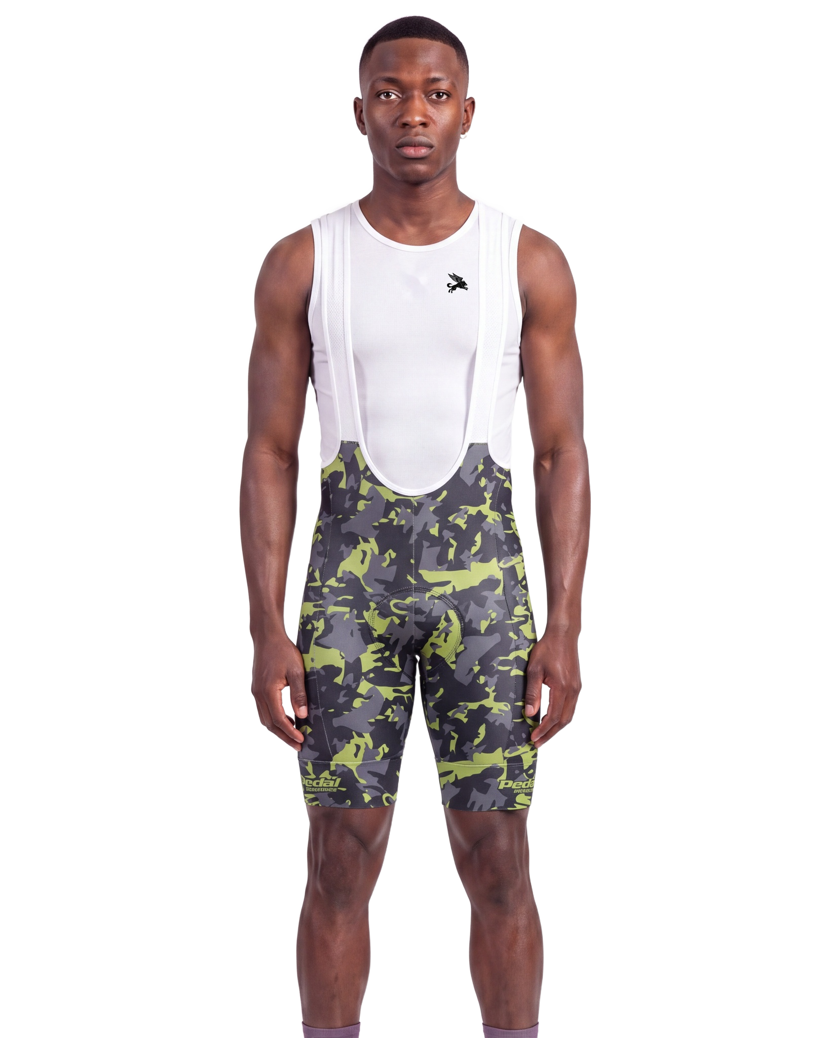 Woodland CAMO MEN'S PRO LEVEL BIB ISD - front, on model