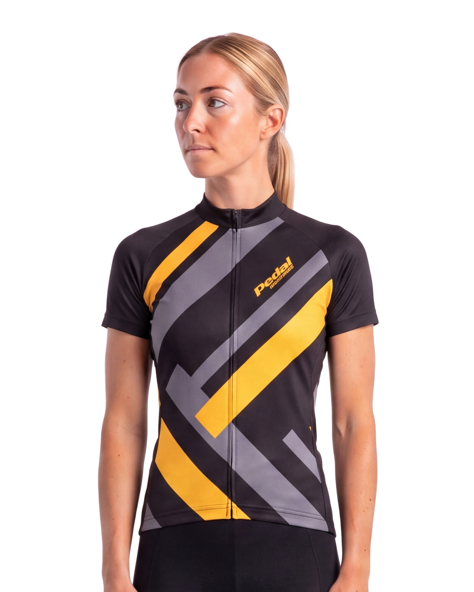 Yellow Primary Colors WOMEN'S PRO JERSEY ISD - front, on model