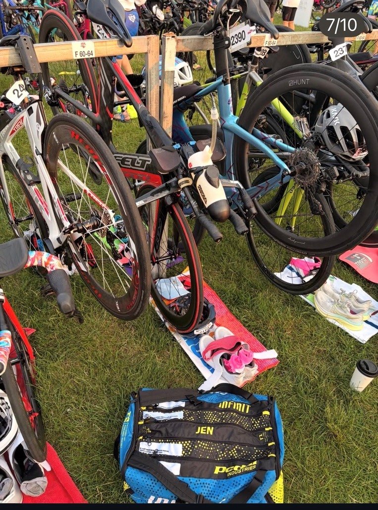 PEDAL Industries race bag in the transition area at an event