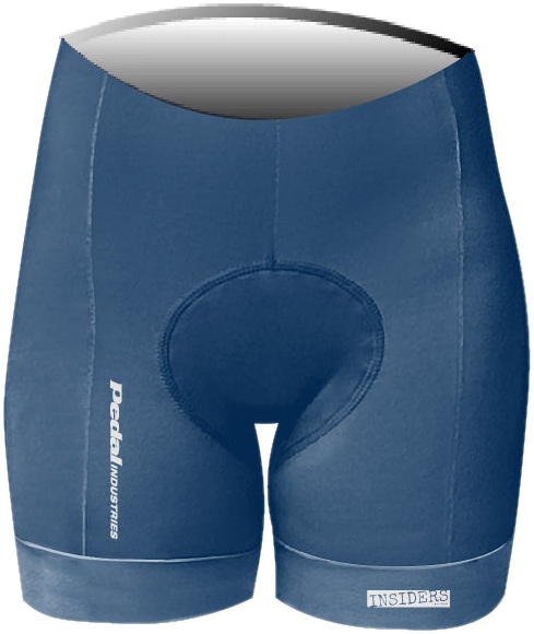 Azure Blue PEDAL Insiders 2027 WOMEN'S PRO BIB 2.5 ISD (NO STRAPS) - flat product view pdp-last