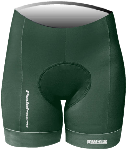 Deep Green PEDAL Insiders 2027 WOMEN'S PRO BIB 2.5 ISD (NO STRAPS) - flat product view pdp-last