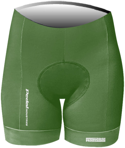 Lime Green PEDAL Insiders 2027 WOMEN'S PRO BIB 2.5 ISD (NO STRAPS) - flat product view pdp-last