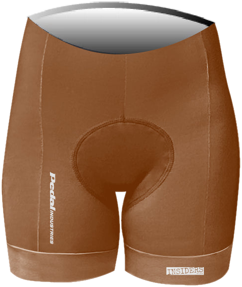 Orange PEDAL Insiders 2027 WOMEN'S PRO BIB 2.5 ISD (NO STRAPS) - flat product view pdp-last