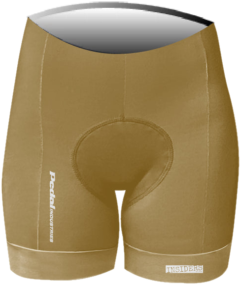 Yellow PEDAL Insiders 2027 WOMEN'S PRO BIB 2.5 ISD (NO STRAPS) - flat product view pdp-last