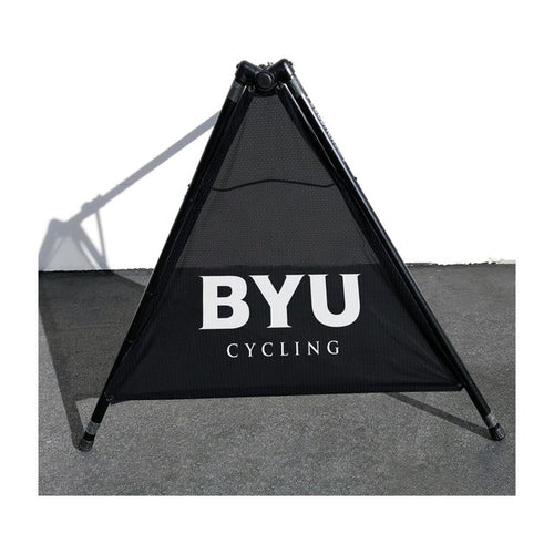 Custom bike rack banners designed for a team
