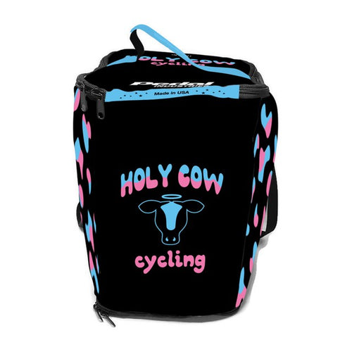 Custom raceday bags designed for a team