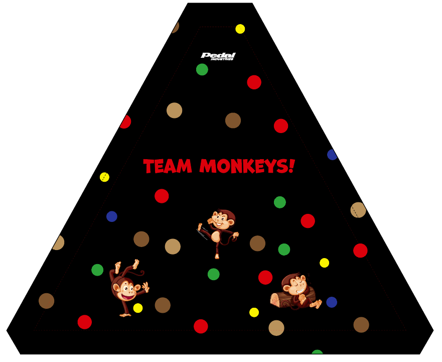 Team Monkeys Bike Rack Banners (Set of 2 Mesh Banners)