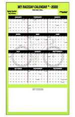 Lady Cyclist 2022 RACEDAY™ CALENDAR Lime Green