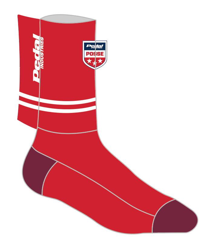 The PEDAL Posse 2023 SUBLIMATED SOCK - RED