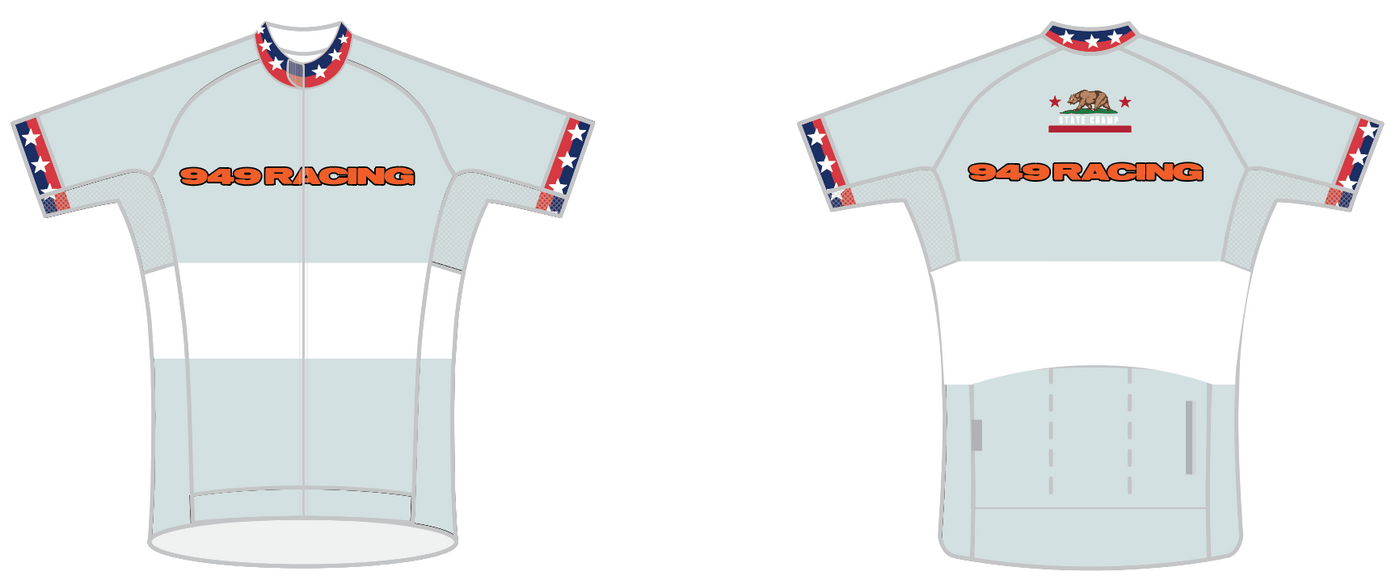 949 Racing PRO JERSEY 2.0 SHORT SLEEVE - Ships in about 4 weeks - White Stripe Grey