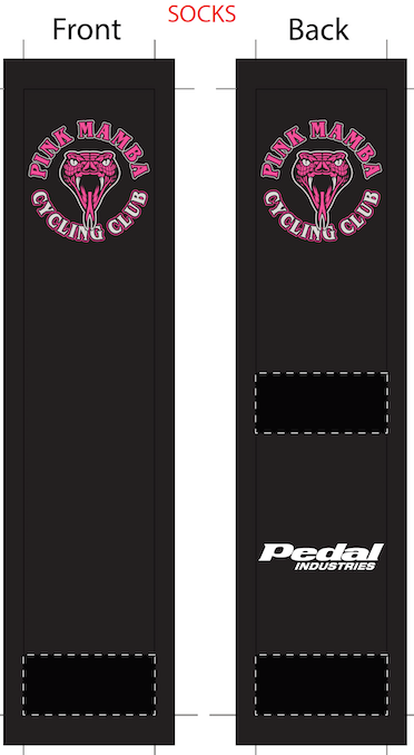 Pink Mamba Black SUBLIMATED SOCK - SHIPS IN ABOUT 4 WEEKS