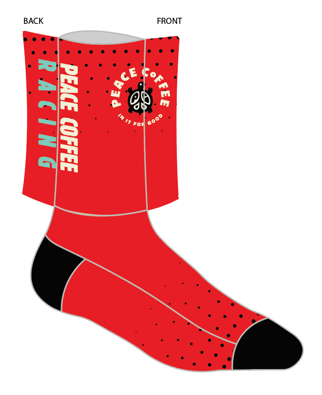 Peace Beer Racing Peace Coffee Racing 2023 SUBLIMATED SOCK – PEDAL Industries
