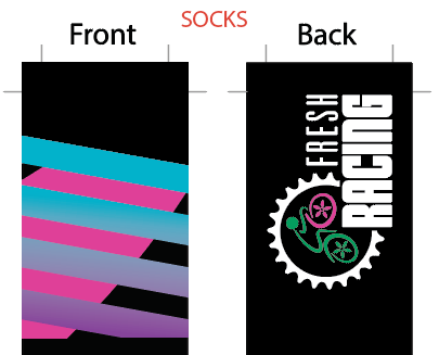 Fresh Racing SUBLIMATED SOCK - SHIPS IN ABOUT 4 WEEKS