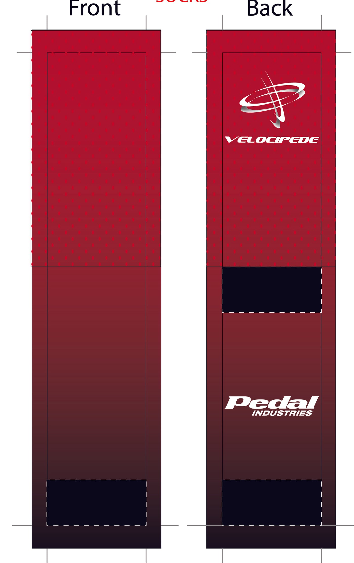 VELOCIPEDE RED SUBLIMATED SOCK - SHIPS IN ABOUT 4 WEEKS